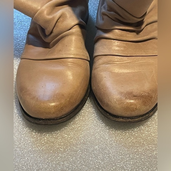 Vince Camuto Shada Distressed Leather Mid Calf Buckle Boots Size 9 boho moto - Picture 14 of 15